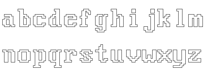 Good Old DOS Outline Regular Schriftart Kleinbuchstaben