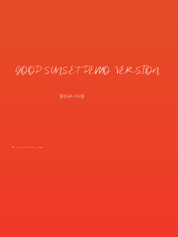 Good Sunset Demo Version Poster