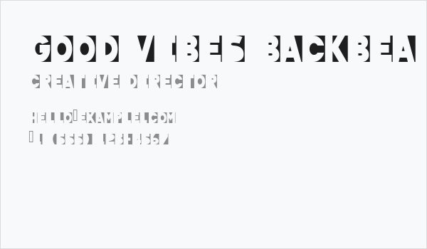 Good Vibes Backbeat Business Card