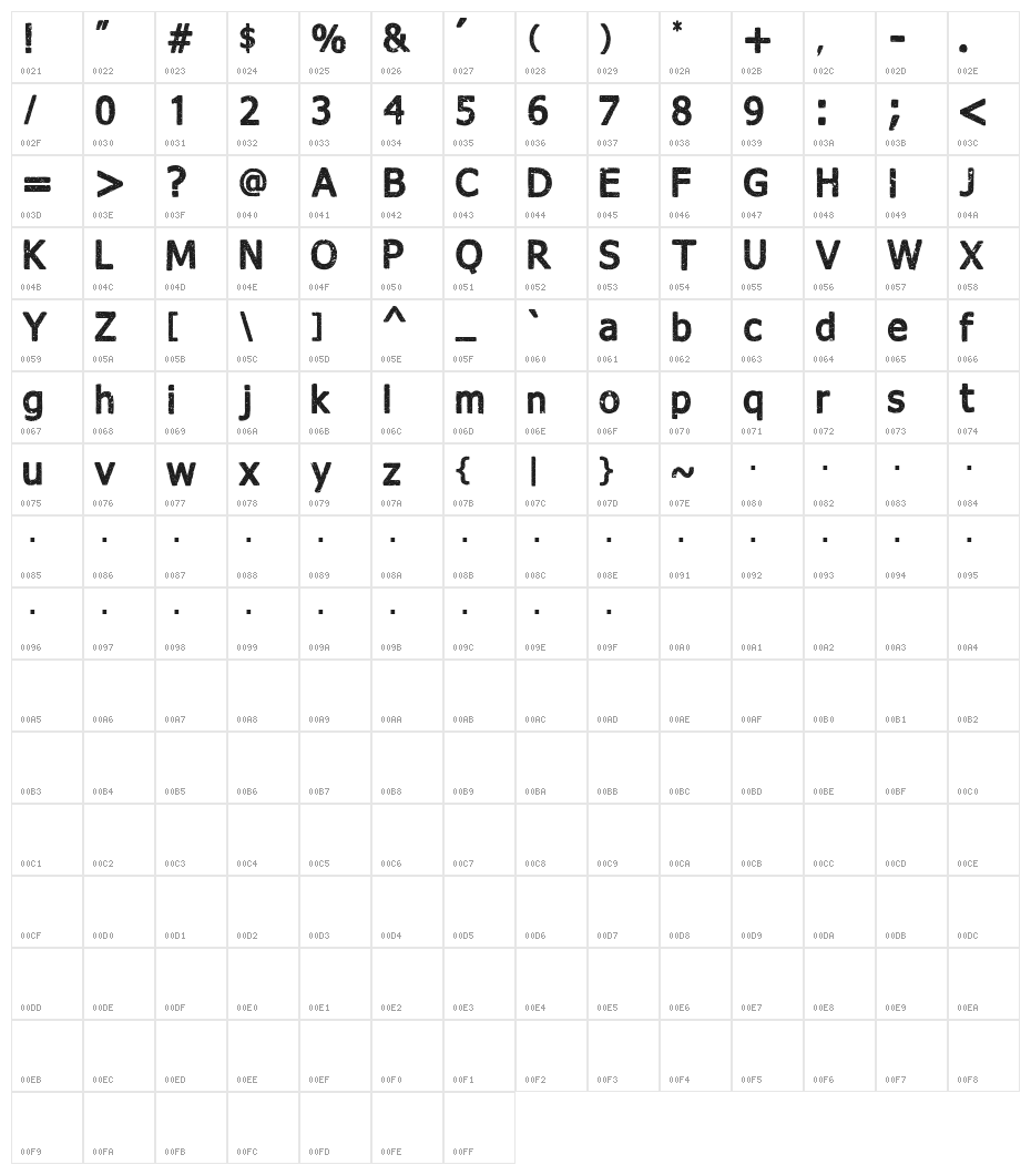 Good bye lullaby Character Map