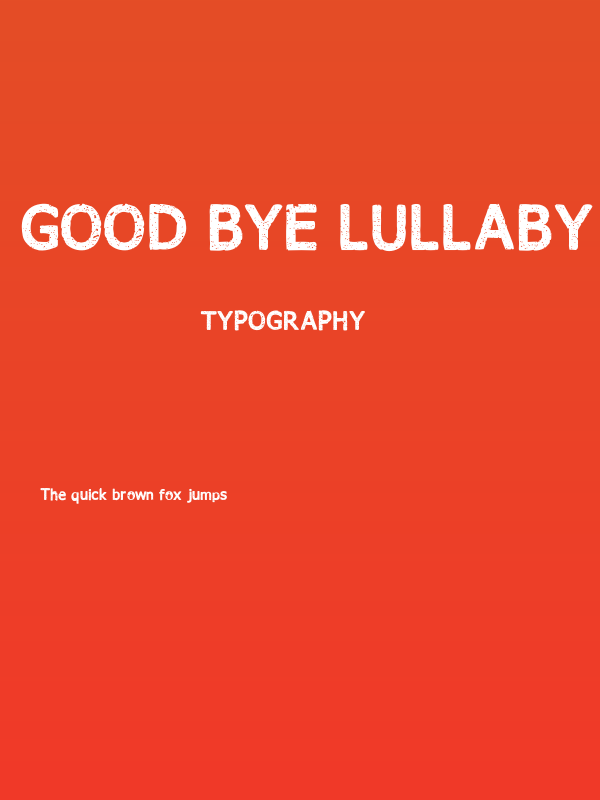 Good bye lullaby Poster