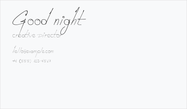 Good night Business Card