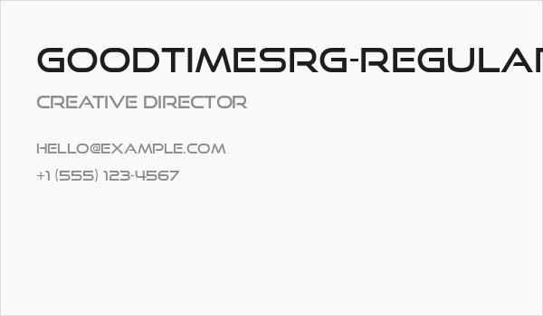 GoodTimesRg-Regular Business Card