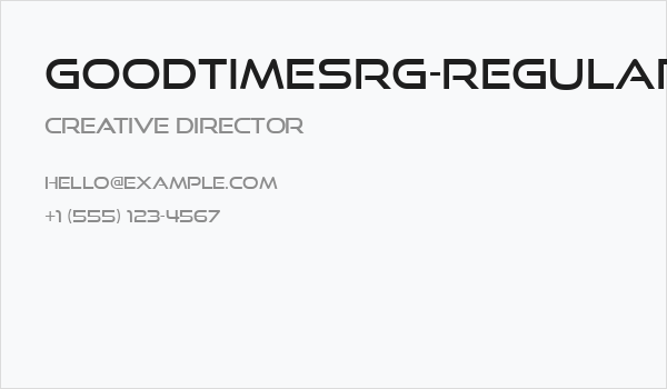 GoodTimesRg-Regular Business Card