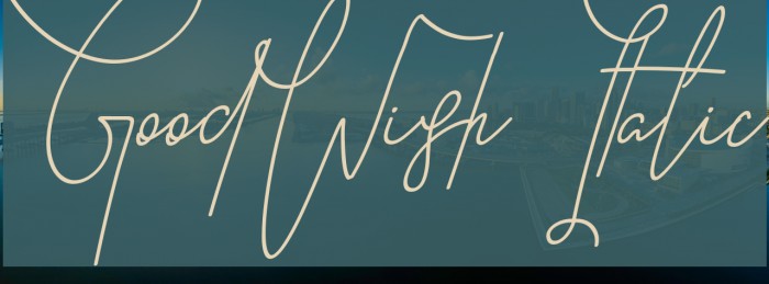 GoodWish Italic Font examples