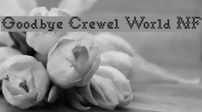 Goodbye Crewel World NF خط examples