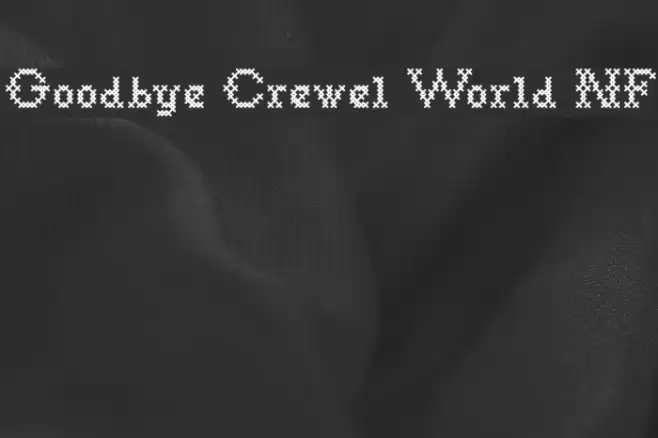 Goodbye Crewel World NF خط examples