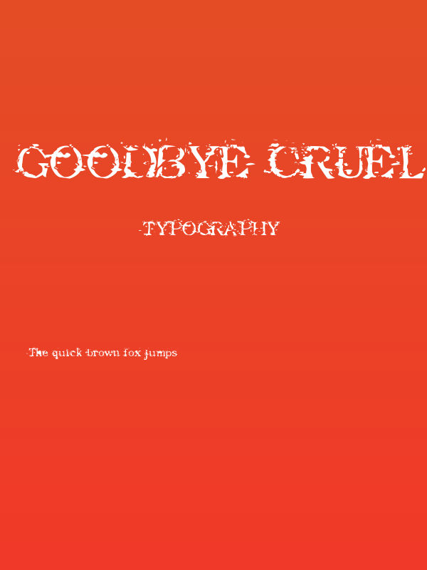 Goodbye Cruel World Poster