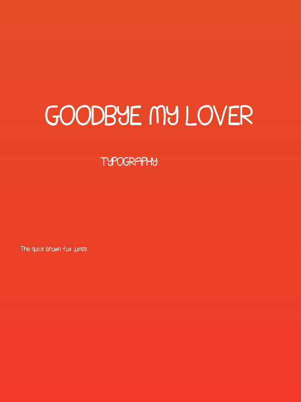 Goodbye My Lover Poster