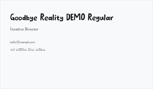 Goodbye Reality DEMO Regular Business Card