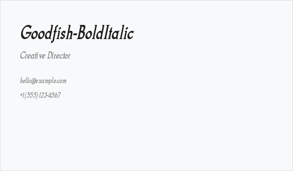 Goodfish-BoldItalic Business Card