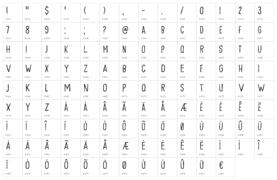 Goodie Bag Lines DEMO Regular Character Map