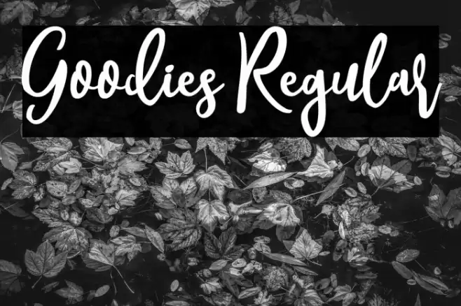 Goodies Regular Caratteri examples