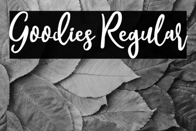 Goodies Regular Caratteri examples