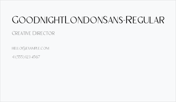 GoodnightLondonSans-Regular Business Card