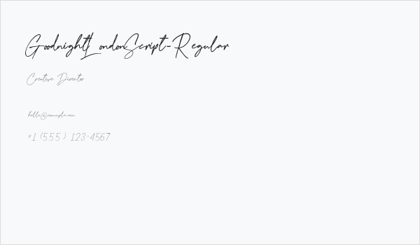 GoodnightLondonScript-Regular Business Card