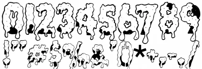 GooeyDrippySticky Font OTHER CHARS