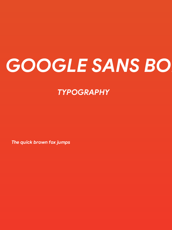 Google Sans Bold Italic Poster