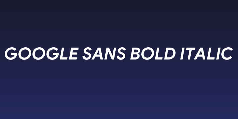 Google Sans Bold Italic Social Header