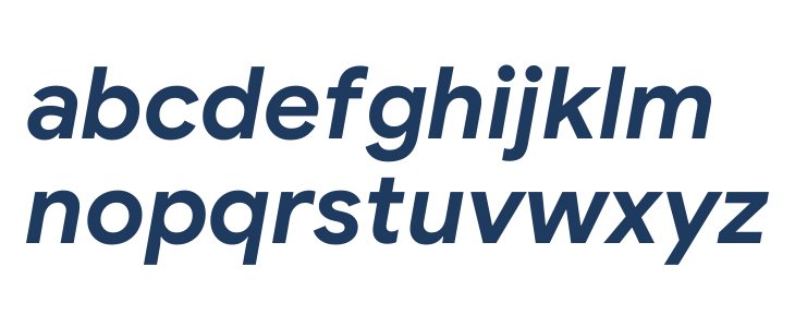 Google Sans Bold Italic Lowercase