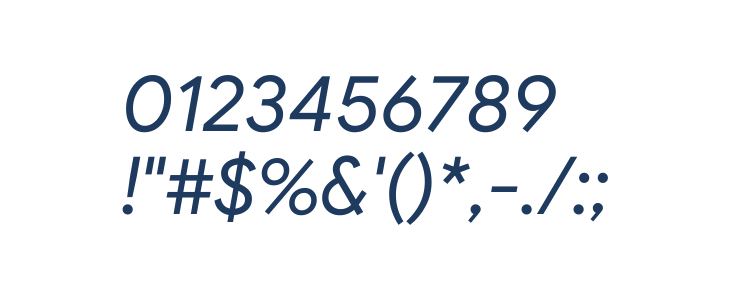 Google Sans Italic Other Characters