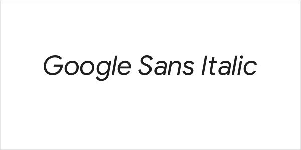 Google Sans Italic Logo