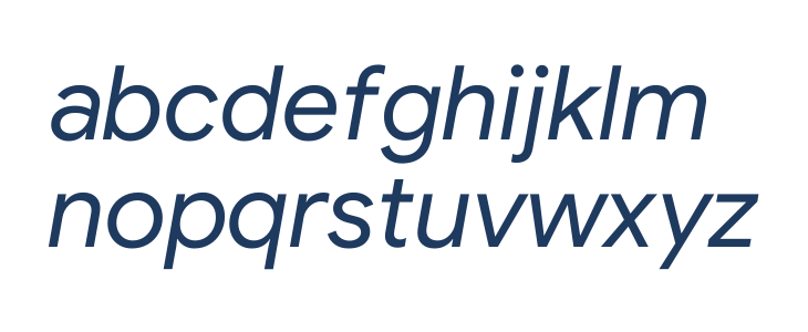 Google Sans Italic Lowercase