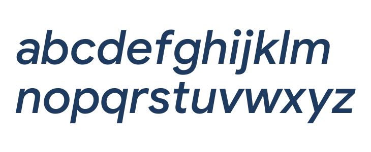 Google Sans Medium Italic Lowercase