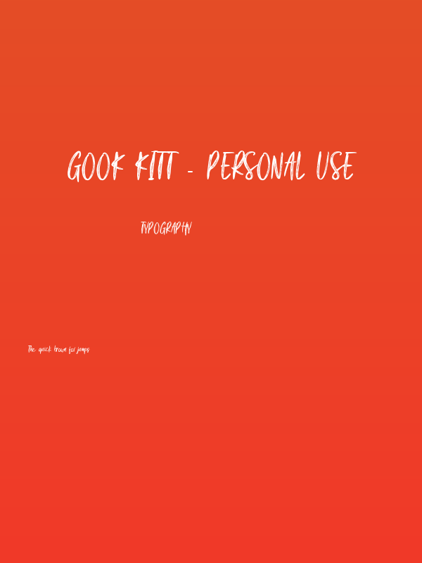 Gook Kitt - Personal Use Poster