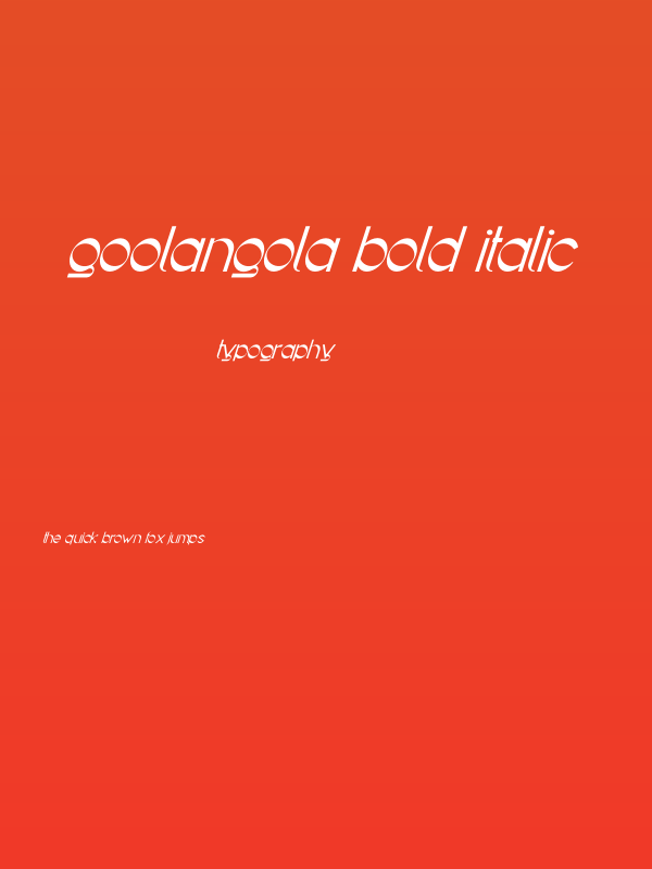 Goolangola Bold Italic Poster