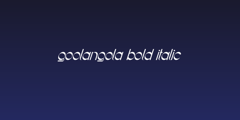 Goolangola Bold Italic Social Header