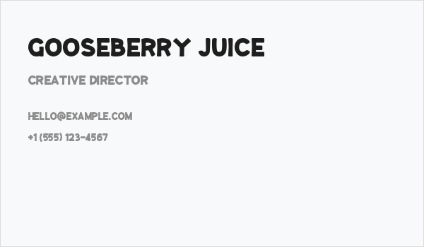 Gooseberry Juice Business Card