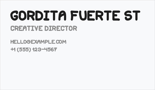 Gordita Fuerte St Business Card