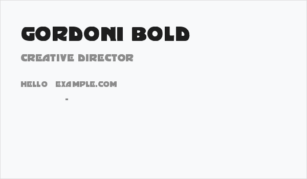 Gordoni Bold Business Card