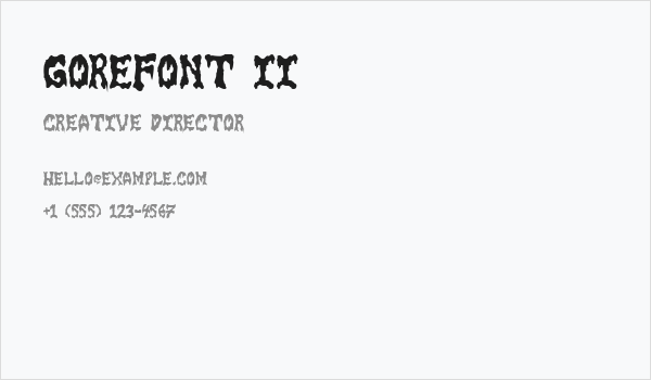 GoreFont II Business Card