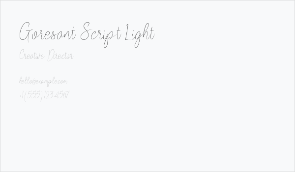 Goresant Script Light Business Card