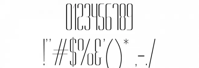 Gorgeous ExtraLight Font OTHER CHARS