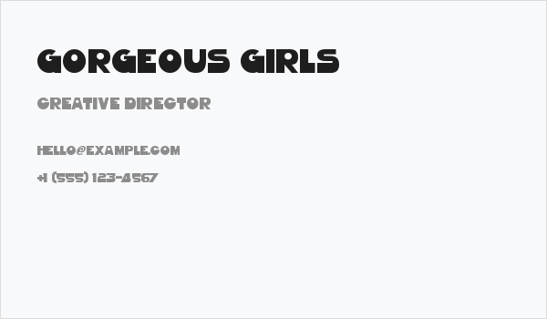 Gorgeous Girls Business Card