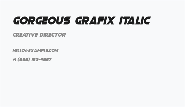 Gorgeous Grafix Italic Business Card