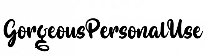 Gorgeous Personal Use  Frei Schriftart Herunterladen