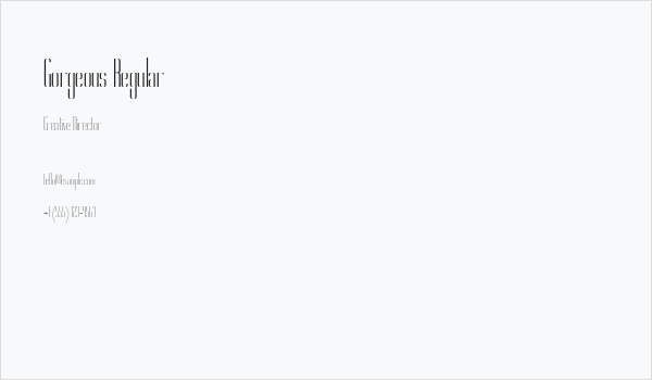 Gorgeous Regular Business Card