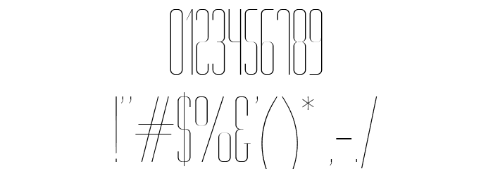 Gorgeous UltraThin Font OTHER CHARS