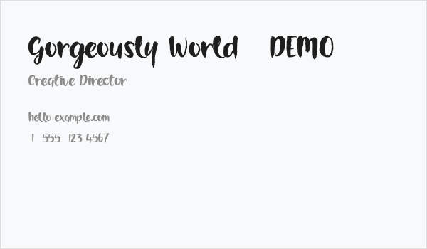 Gorgeously World - DEMO Business Card