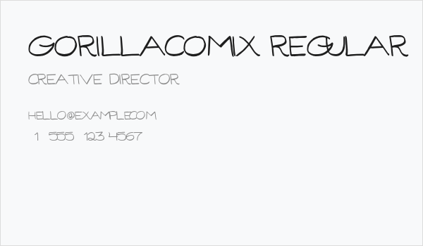 GorillaComix-Regular Business Card