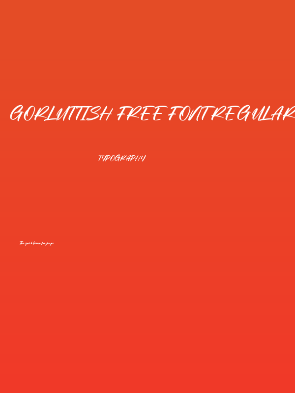 Gorluttish Free Font Regular Poster