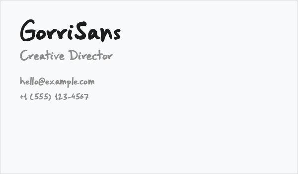 GorriSans Business Card