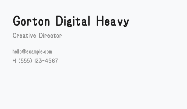 Gorton Digital Heavy Business Card