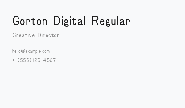 Gorton Digital Regular Business Card