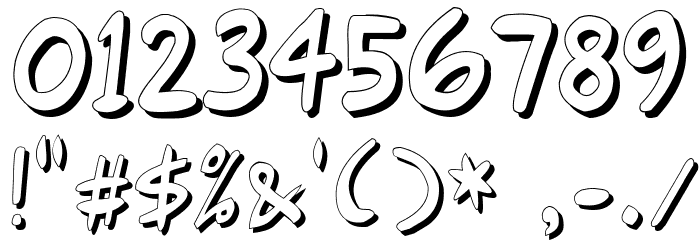 Gort's Fair Hand Shadow Font OTHER CHARS