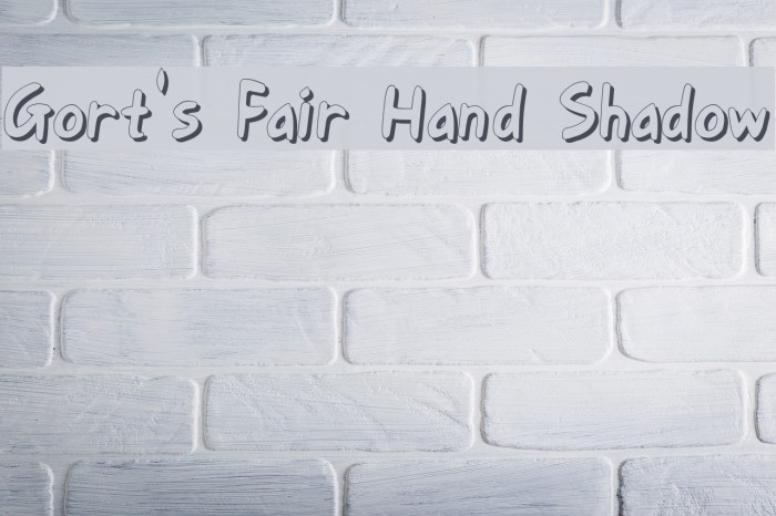 Gort's Fair Hand Shadow Font examples
